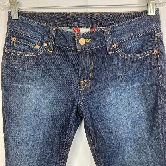 Lucky Brand Jeans Womens Sz 8 Lola Bootcut Stretch Dark Denim Low Rise Pockets‎ - Picture 2 of 12